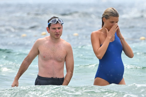 Pregnant Madison Headrick in Swimsuit and Joe Nahmad on the Beach in St Tropez 4