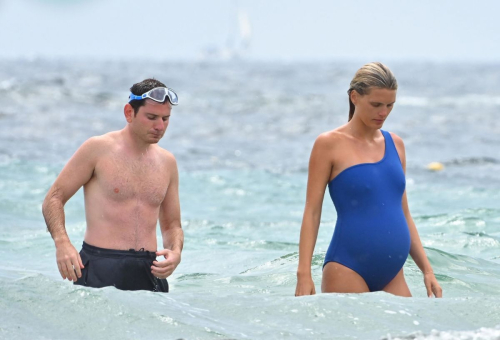 Pregnant Madison Headrick in Swimsuit and Joe Nahmad on the Beach in St Tropez 6