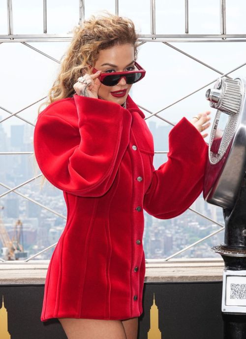 Rita Ora at Empire State Building Celebrates 2024 Descendants: The Rise of Red in New York