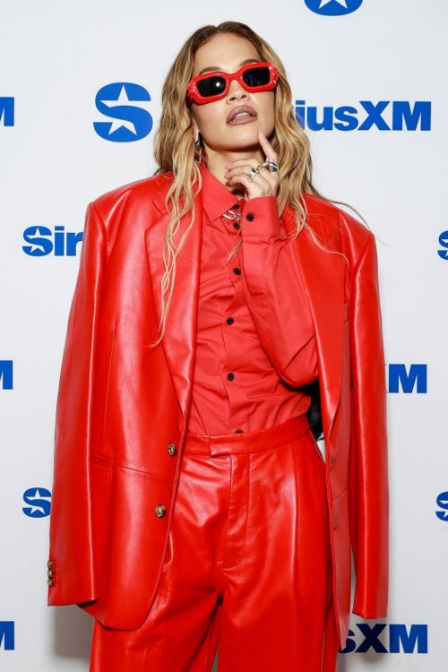 Rita Ora wore a Red Outfit at SiriusXM Studios 2024 in New York 1