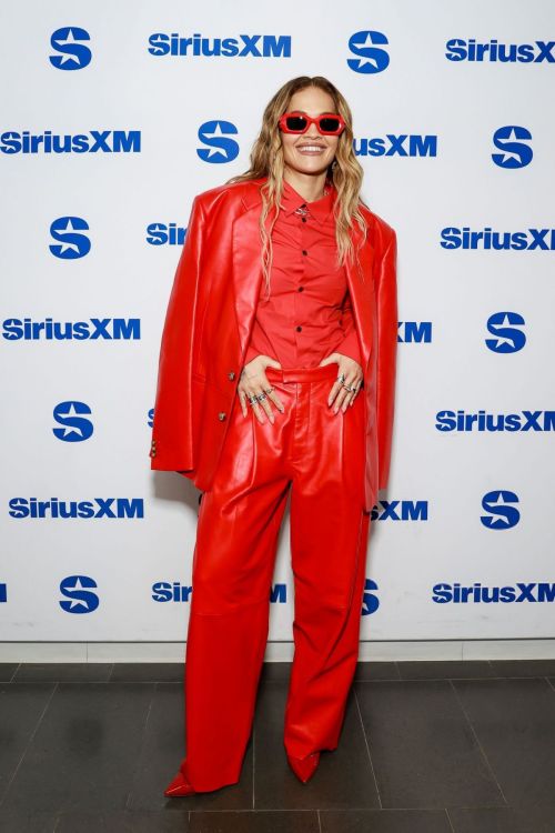 Rita Ora wore a Red Outfit at SiriusXM Studios 2024 in New York 4