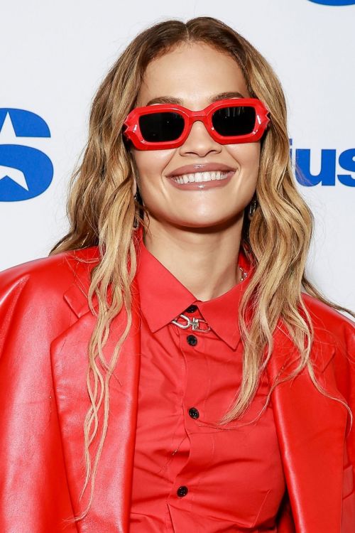 Rita Ora wore a Red Outfit at SiriusXM Studios 2024 in New York 2