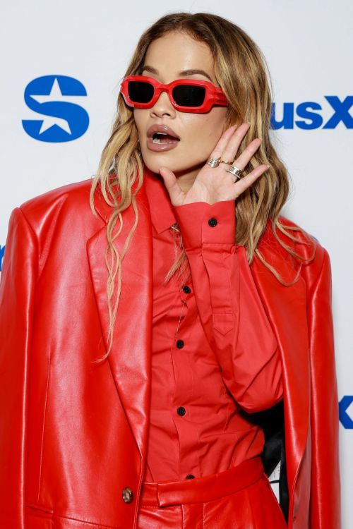 Rita Ora wore a Red Outfit at SiriusXM Studios 2024 in New York 3