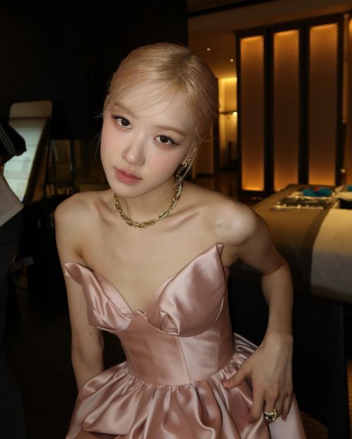 Rose pose in Copper Color Shinnig Dress at Tiffany & Co. Event, May 2024 1