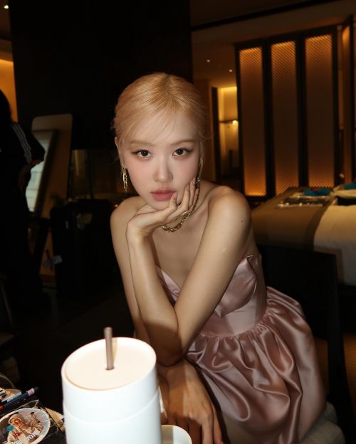 Rose pose in Copper Color Shinnig Dress at Tiffany & Co. Event, May 2024 4