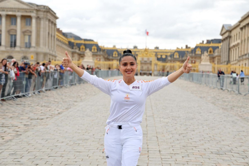 Salma Hayek Attends the Carrying of the Olympic Flame for Paris 2024 Olympic Games 2