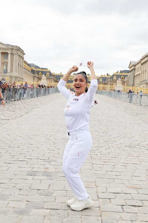 Salma Hayek Attends the Carrying of the Olympic Flame for Paris 2024 Olympic Games 4