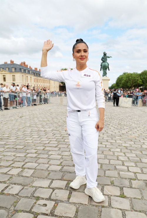 Salma Hayek Attends the Carrying of the Olympic Flame for Paris 2024 Olympic Games 6