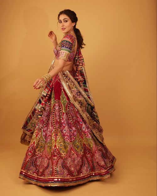 Sara Ali Khan Wears Mayyur Girotra for Ambani Mehendi-Haldi Ceremony, July 2024 2