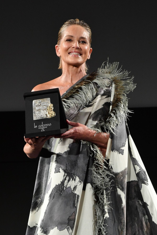 Sharon Stone at Lifetime Achievement Award at 70th Taormina Film Festival 2