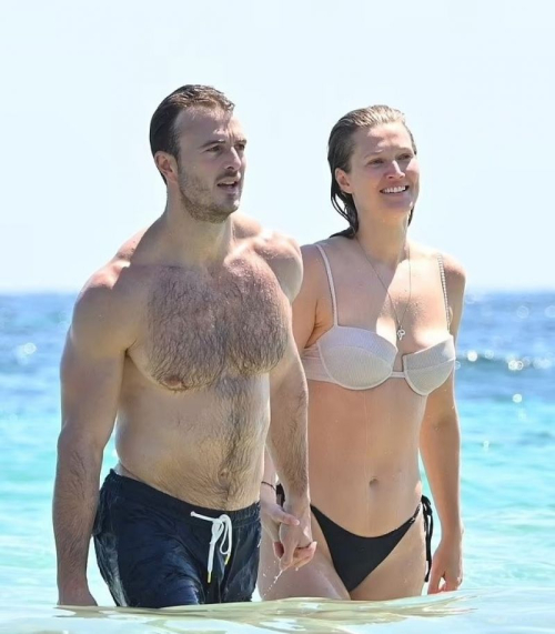 Toni Garrn Joshua Phitoussi Bikini Beach St. Tropez July 2024