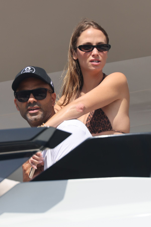 Agathe Teyssier and Tony Parker at Yacht in Saint-Tropez