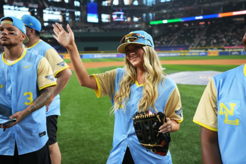 Camille Kostek at MLB All-Star Celebrity Softball Game in Arlington 1