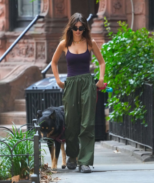 Emily Ratajkowski Walks Dog New York August 2024