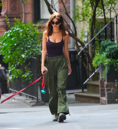 Emily Ratajkowski Walks Dog New York August 2024 9