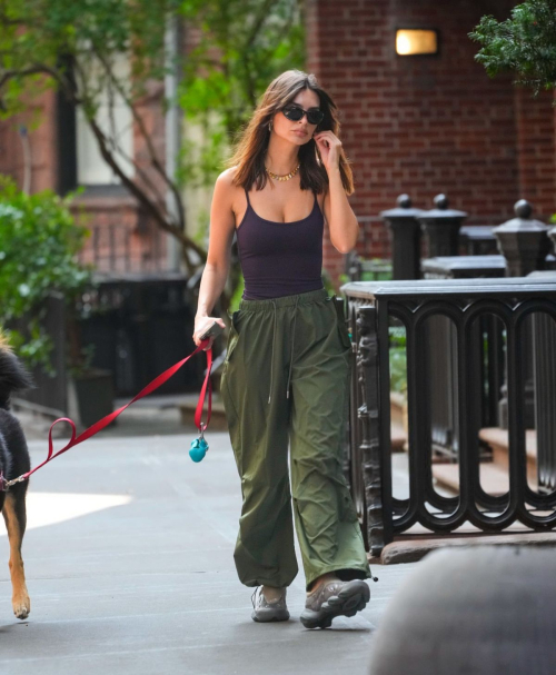 Emily Ratajkowski Walks Dog New York August 2024 3