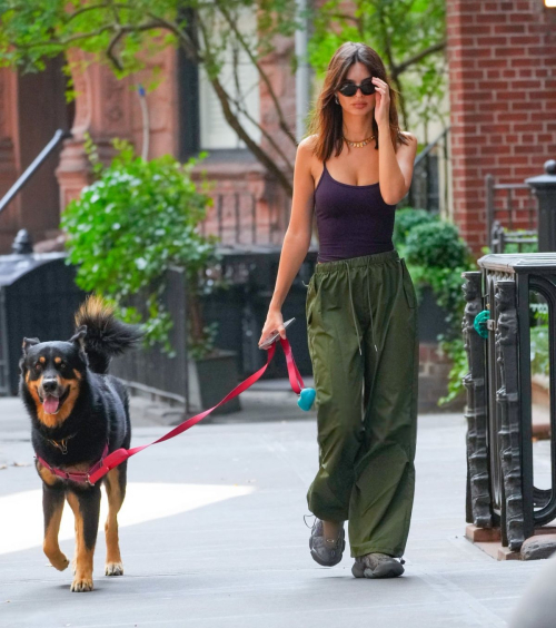 Emily Ratajkowski Walks Dog New York August 2024 6