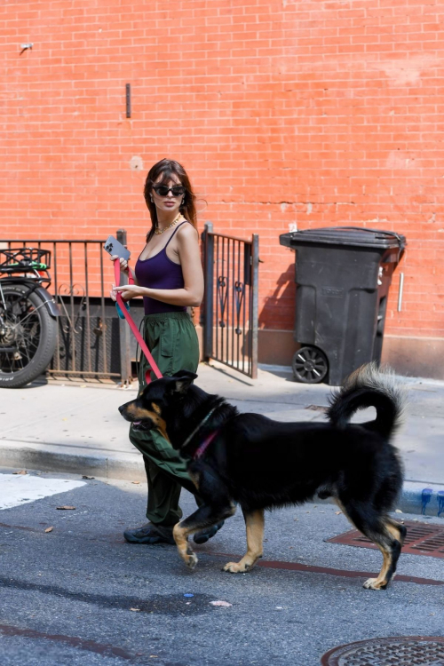 Emily Ratajkowski Walks Dog New York August 2024 8