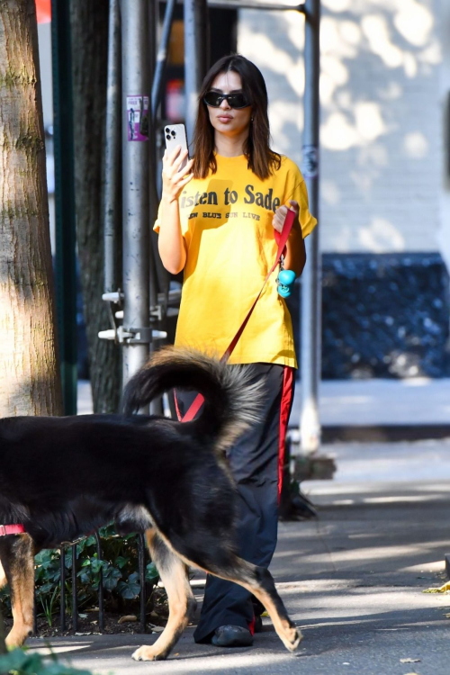 Emily Ratajkowski Walks Her Dog in New York August 2024 1