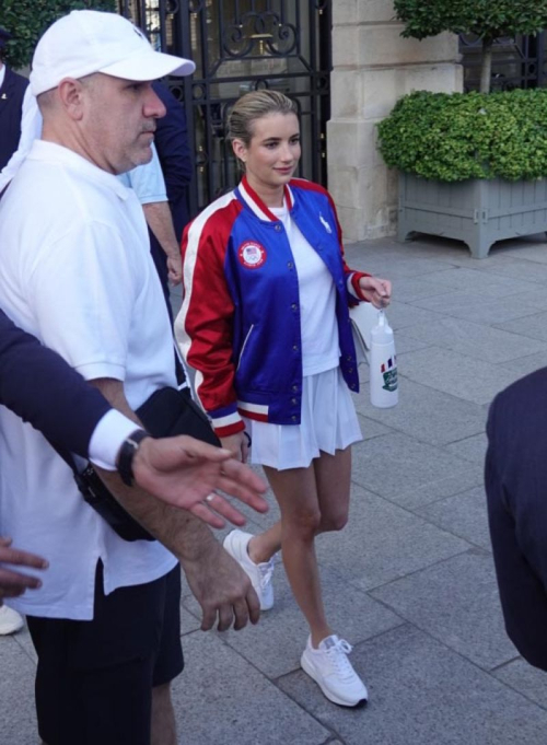 Emma Roberts Heading to Olympic Closing Ceremony in Paris 1