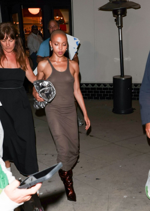 FKA Twigs Leaves Dinner The Crow Co-star Bill Skarsgard Los Angeles August 2024