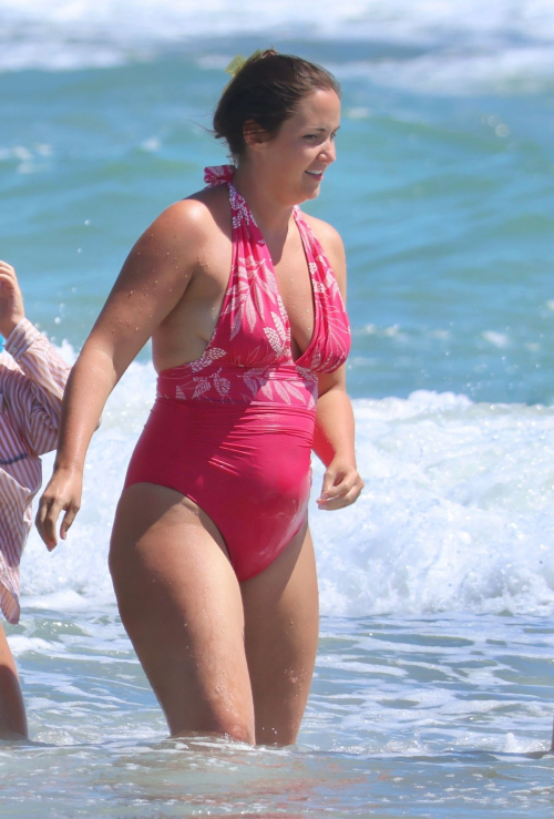 Jacqueline Joss in swimsuit at a beach in Marbella 3