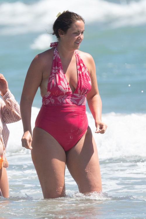 Jacqueline Joss in swimsuit at a beach in Marbella 6