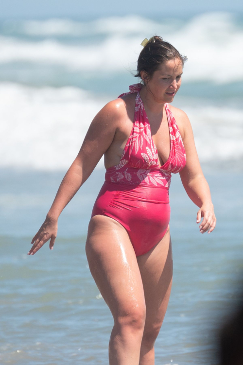 Jacqueline Joss in swimsuit at a beach in Marbella 8