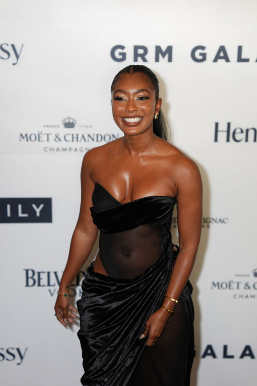 Jourdan Riane seen in Black Outfit at GRM Gala 2024 in London