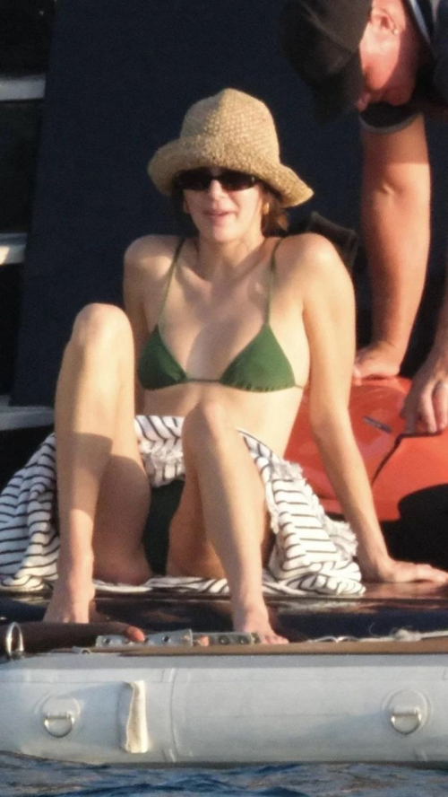 Kendall Jenner in a Green Bikini with Friends in Ibiza 3