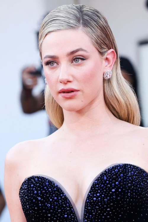 Lili Reinhart in a Black Dress at Babygirl Premiere at 81st Venice International Film Festival 2