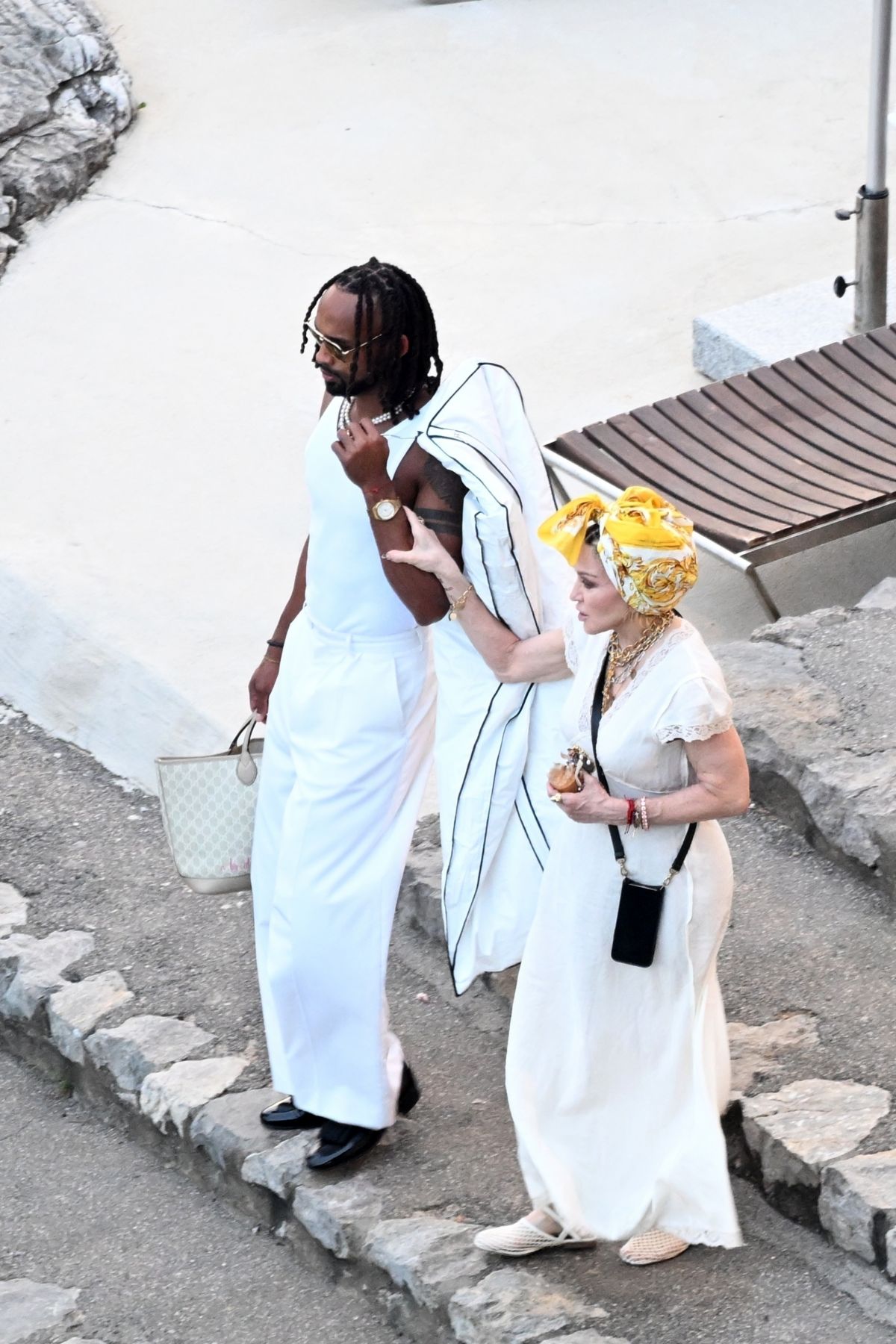 Madonna Arrives Pompeii Party Akeem Morris 66th Birthday Celebrations August 2024