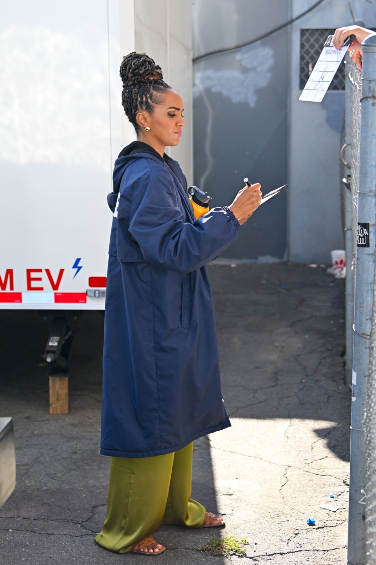 Mekia Cox on Set of The Rookie Los Angeles