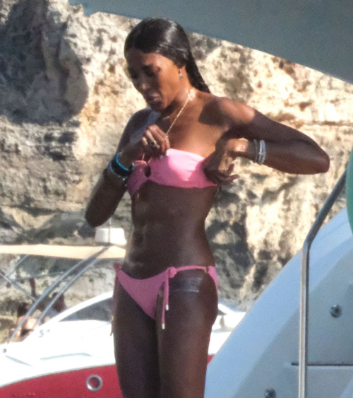 Naomi Campbell and Eiza Gonzalez in Bikinis on Yacht Spain 5