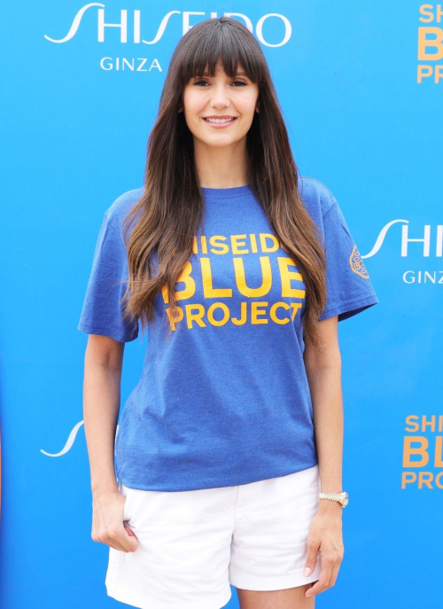 Nina Dobrev at Shiseido Blue Project Beach Clean-up in Huntington Beach