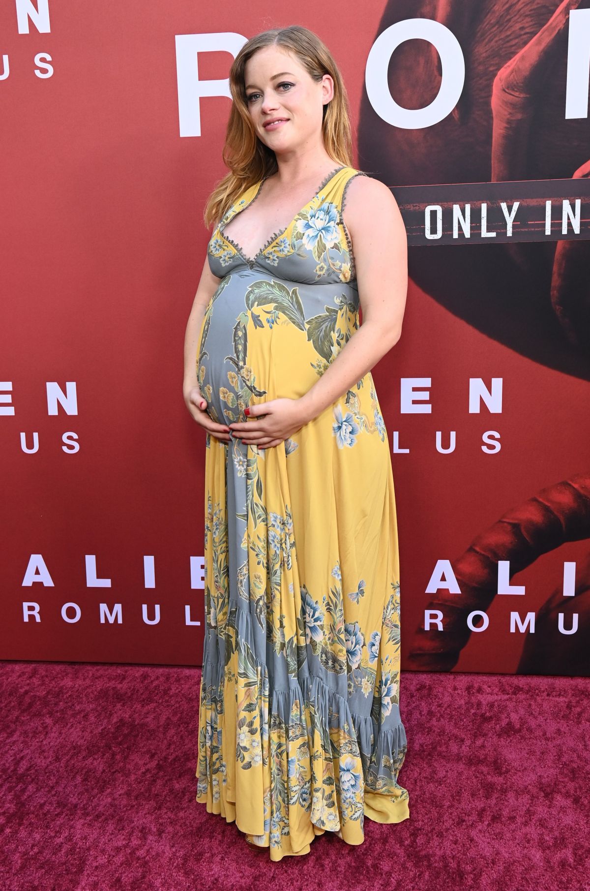 Pregnant Jane Levy at Alien Romulus Premiere Los Angeles August 2024