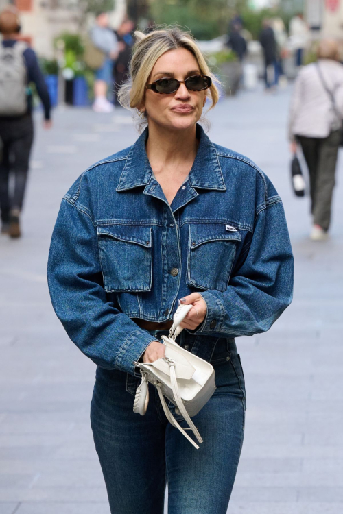 Ashley Roberts in Double Denim Leaves Global Radio Studios in London 3