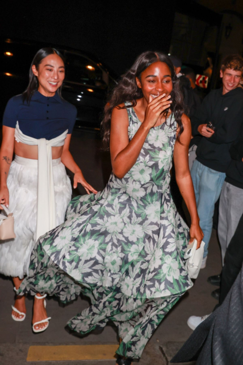 Ayo Edebiri Arrives at Party at Costes Paris Fashion Week, September 2024 2