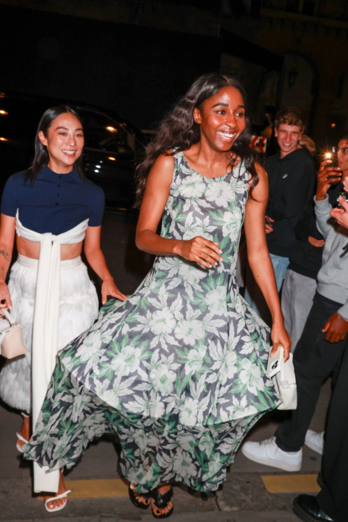 Ayo Edebiri Arrives at Party at Costes Paris Fashion Week, September 2024 6