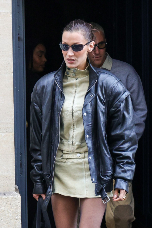 Bella Hadid Leaves Fitting Session for YSL in Paris 7