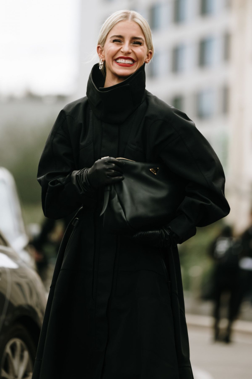 Caroline Daur Arrives at Prada Fashion Show at Milan Fashion Week