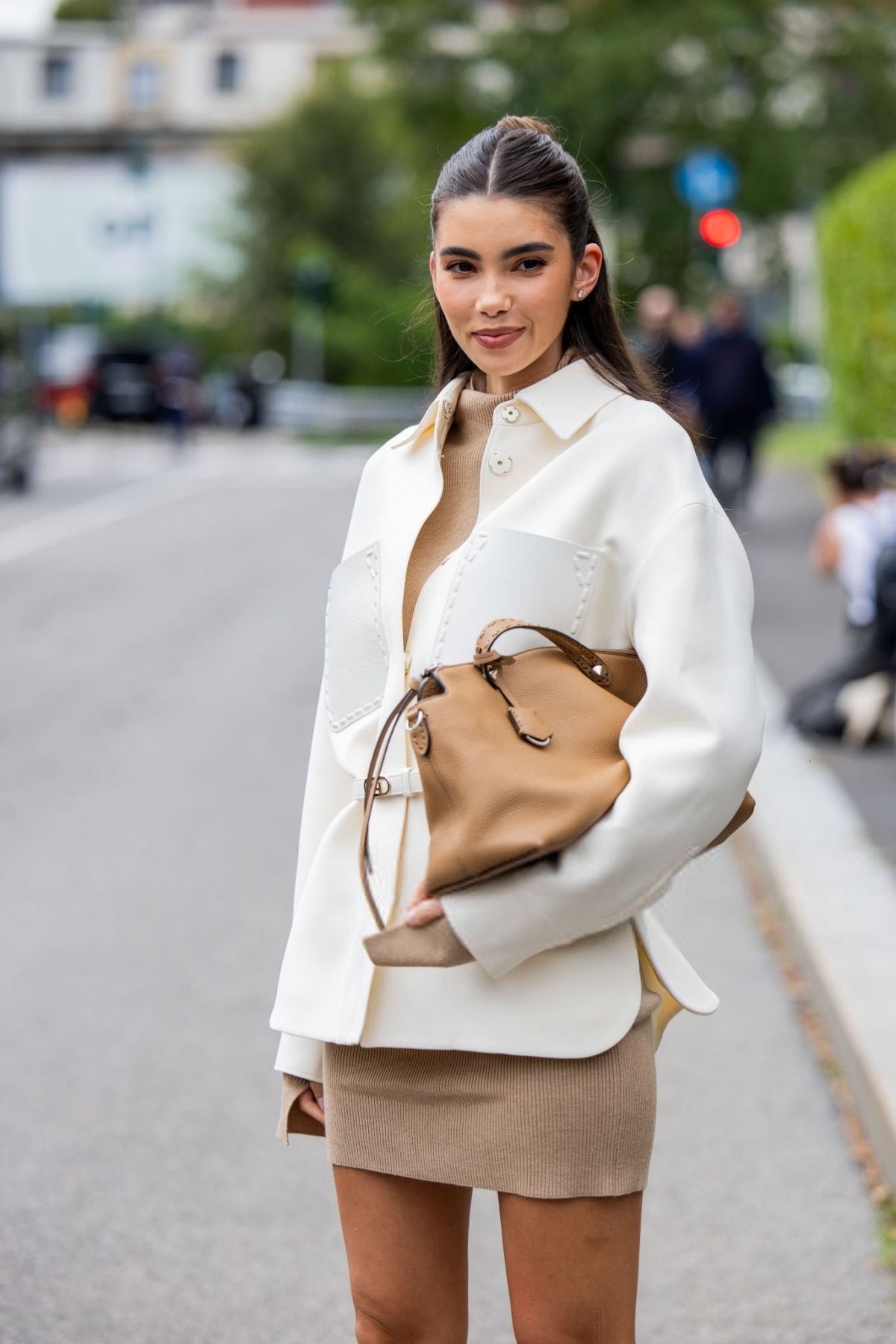 Cindy Mello Arrives at Fendi Fashion Show Milan, September 2024