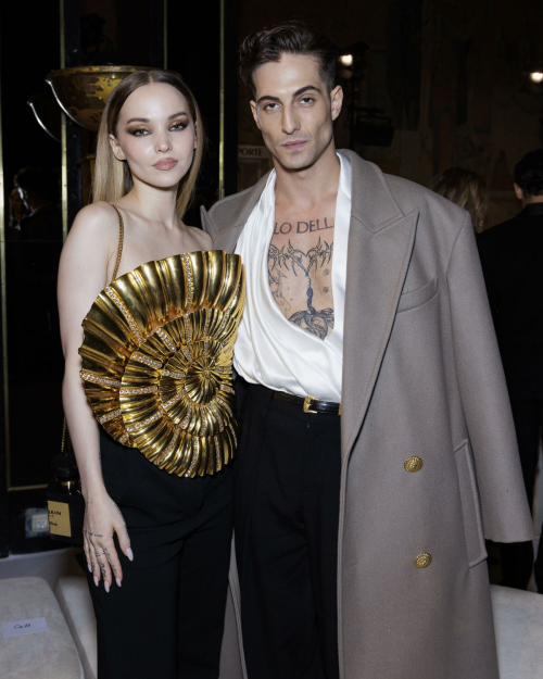 Dove Cameron and Damiano David at Balmain Runway Show, September 2024