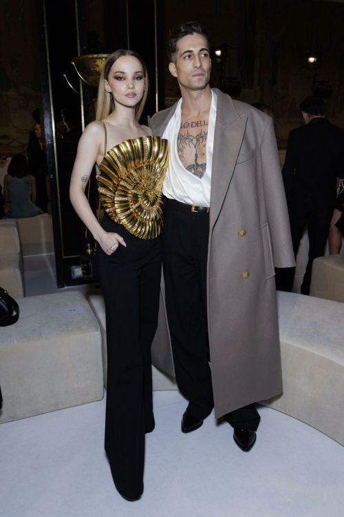 Dove Cameron and Damiano David at Balmain Runway Show, September 2024 6