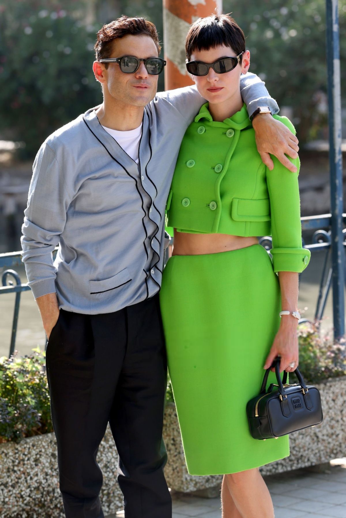 Emma Corrin and Rami Malek at Venice International Film Festival