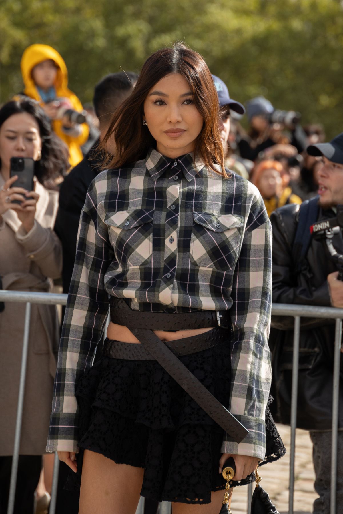 Gemma Chan Arrives at Loewe Show, Paris Fashion Week, September 2024