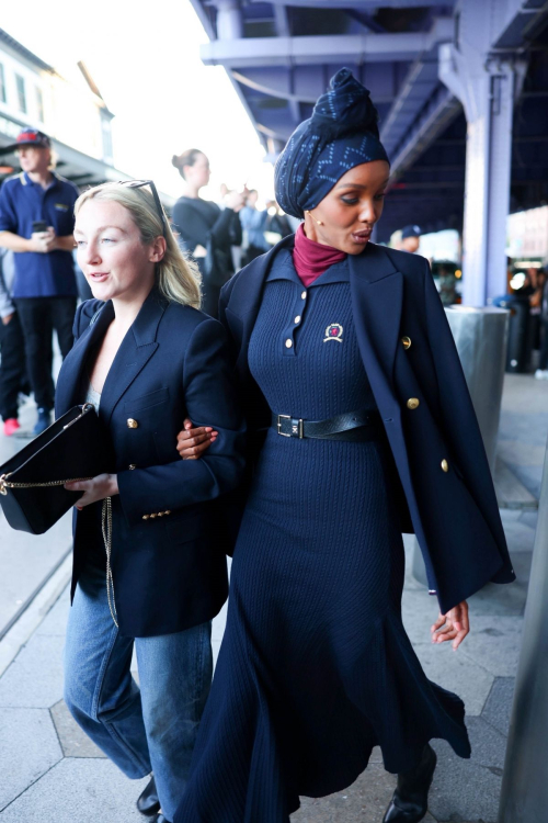 Halima Aden Arrives at Tommy Hilfiger Fashion Show in New York 2