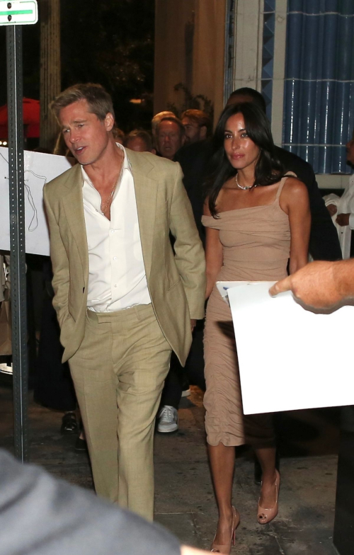 Ines de Ramon and Brad Pitt Leave Wolfs Premiere After-party in Los Angeles 4