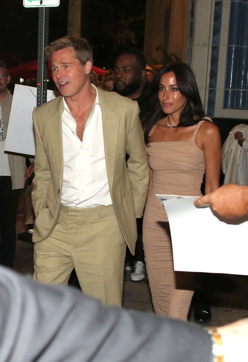 Ines de Ramon and Brad Pitt Leave Wolfs Premiere After-party in Los Angeles 5