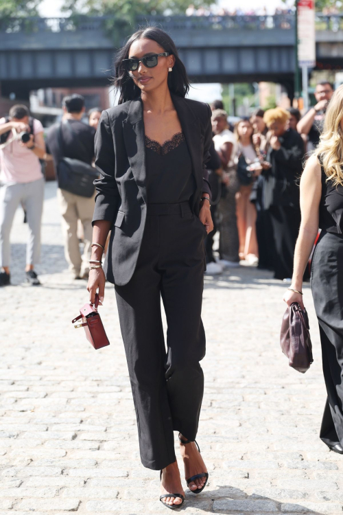 Jasmine Tookes arrives at Brandon Maxwell Fashion Show in New York 9